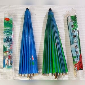 Vintage Silk Handmade Oriental Umbrellas